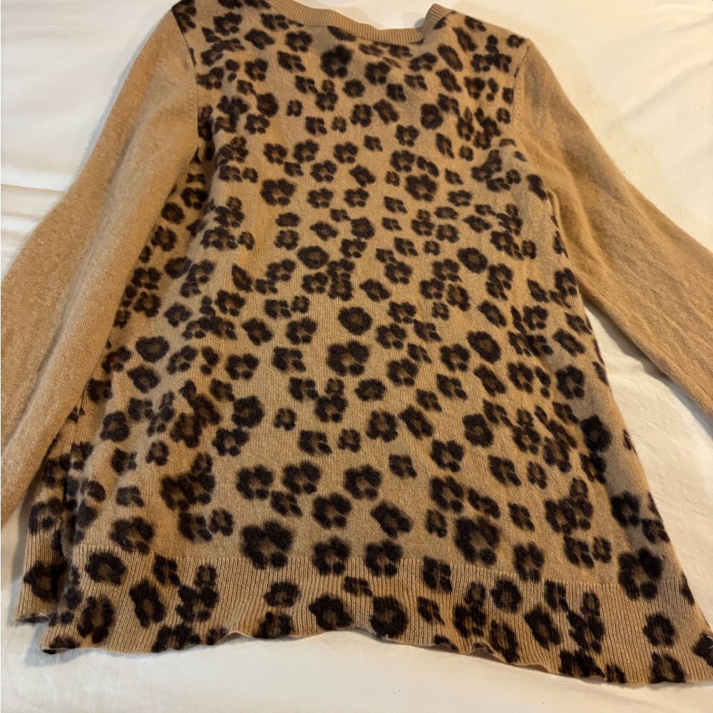 Charter Club Cashmere Leopard Print Sweater XL